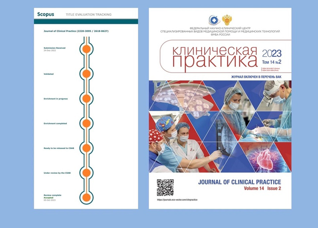 Мультидисциплинарный журнал для врачей «Клиническая практика» успешно прошёл оценку и принят к индексации в базе данных Scopus